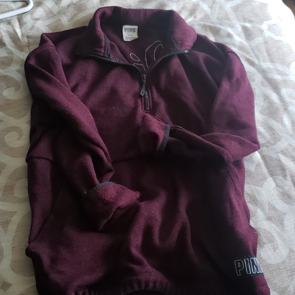 PINK Quarter Zip Up Sweater